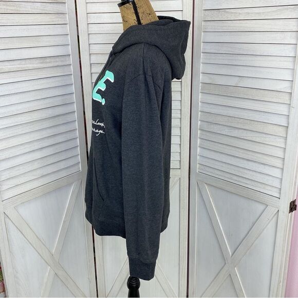 Aeropostale Aero One Love Pullover Hoodie Gray Multi Medium Unisex - Picture 3 of 13